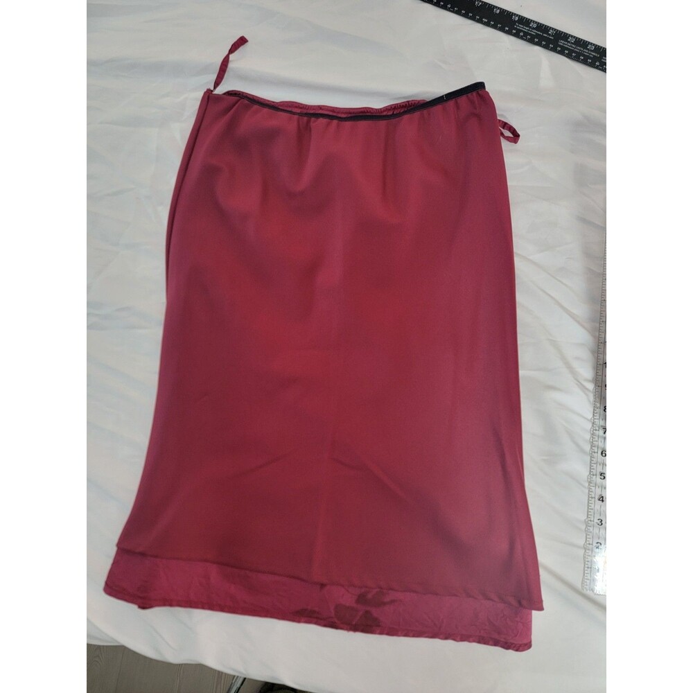 Vintage Espirit Silk Skirt Berry Red Floral Dainty Sequins Vtg Size 5/6 90s Y2K - Picture 16 of 16